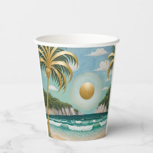 Goldene Küste Pappbecher (Rückseite)