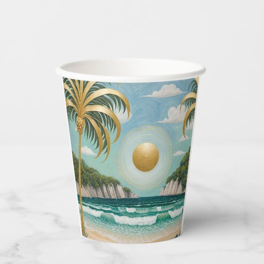 Goldene Küste Pappbecher (Vorderseite)