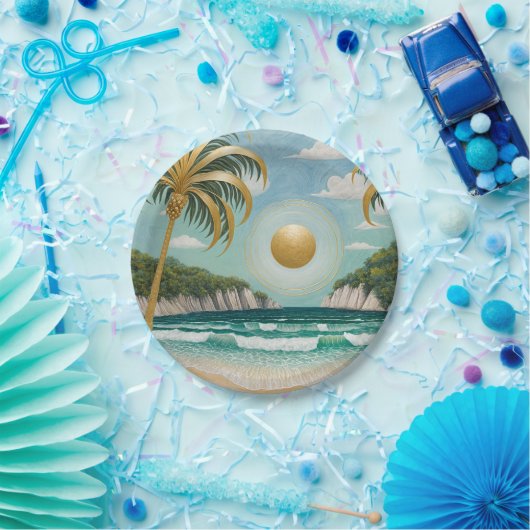 Goldene Küste Pappteller (Party)