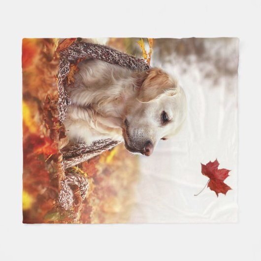 Goldene Labrador-Fleece-Decke Fleecedecke (Vorderseite (Horizontal))