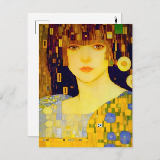 Goldene Lady of ART NOUVEAU Postkarte (Vorne/Hinten)