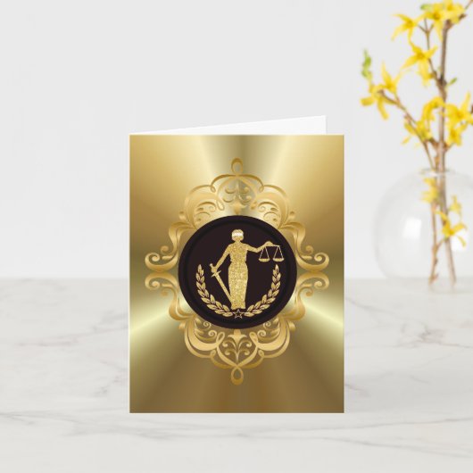 Goldene Lady of Justice Blank Customize Card Karte (Gelbe Blume)