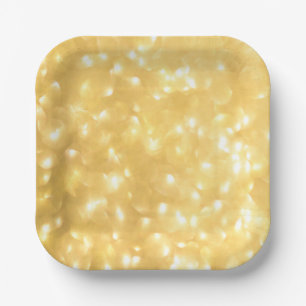 Goldene Lampen Papierplatte Pappteller