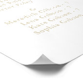 Goldene Landschaft fällt Alphabetische Sitzkarte Poster (Ecke)