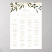 Goldene Landschaft fällt Alphabetische Sitzkarte Poster (Vorne)