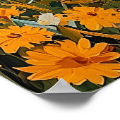 Goldene Landschaft - Naïf Rural Bicycle Art Poster (Ecke)