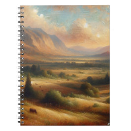 Goldene Landschaft Sonnenuntergang Notebook Notizblock