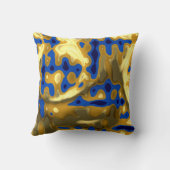 Goldene Lapislazuli-Farben Kissen (Rückseite)
