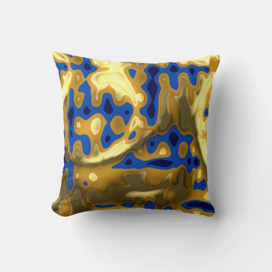 Goldene Lapislazuli-Farben Kissen (Vorderseite)