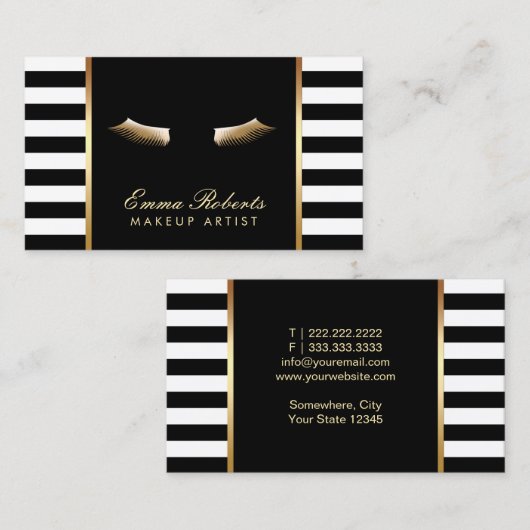 Goldene Lashes Visitenkarte (Vorne/Hinten)