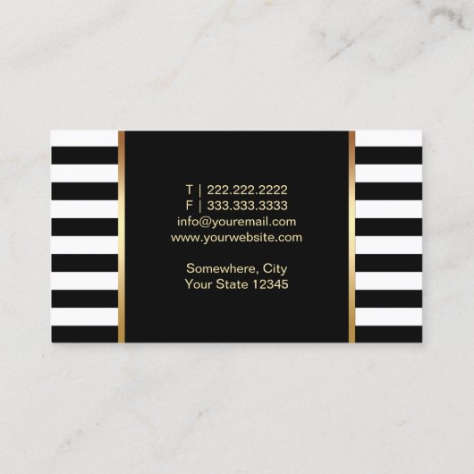 Goldene Lashes Visitenkarte (Rückseite)