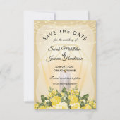 Goldene Laterne und gelbe Flora Einladung (Vorderseite)