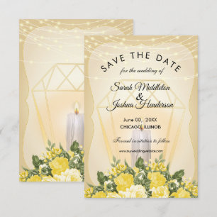 Goldene Laterne und gelbe Flora Einladung