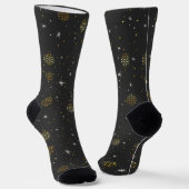 Goldene Laternen und weiße Sterne Socken (Gewinkelt)