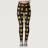Goldene Lattice Schwarze Gold Leggings (Vorderseite)