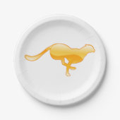 Goldene Laufende Gepard-Silhouette Pappteller (Vorderseite)