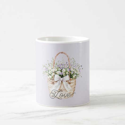 Goldene Lavendel-Blumenliebe Kaffeetasse (Mittel)