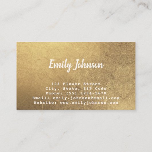 Goldene Leaf Style Solutions Business Card Visitenkarte (Rückseite)