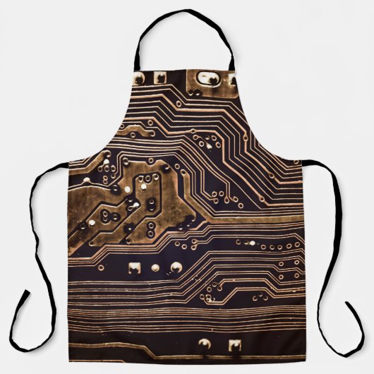 Goldene Leiterplatte. Elektronische Computerhardwa Schürze (Vorderseite)