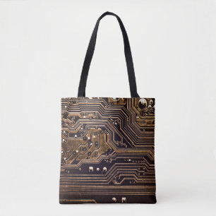 Goldene Leiterplatte. Elektronische Computerhardwa Tasche