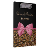 Goldene Leoparde Pelz Chic Sangria Pink Bow Boutiq Klemmbrett (Rechts)