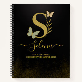 Goldene Letter S Butterfly Notebook-Abdeckung Notizblock