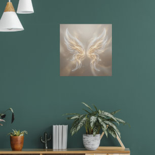 Goldene, leuchtende Engelsflügel-Kunstprint Spir Poster