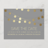 Goldene Leuchtenreihe Save the Date