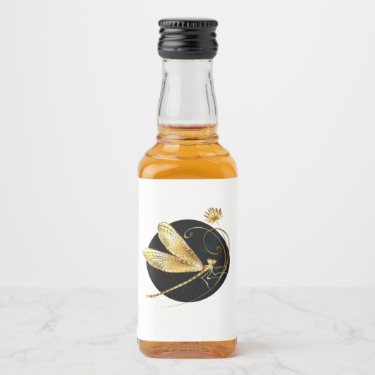 Goldene Libelle Alkoholflaschenetikett (Vorderseite)