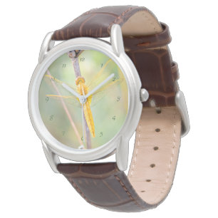 Goldene Libelle Armbanduhr