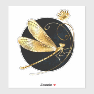 Goldene Libelle Aufkleber