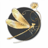 Goldene Libelle Aufkleber (Vorderseite)