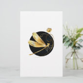 Goldene Libelle Briefpapier (Stehend Vorderseite)