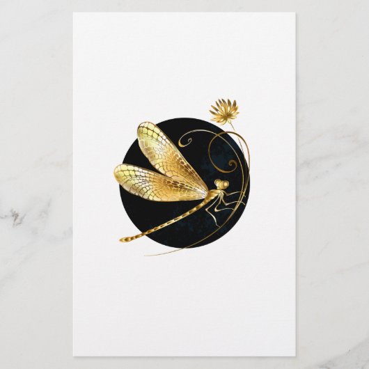 Goldene Libelle Briefpapier (Vorderseite)