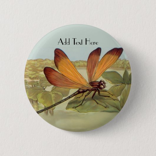 Goldene Libelle Button (Vorderseite)