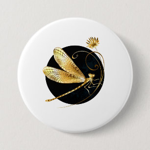 Goldene Libelle Button
