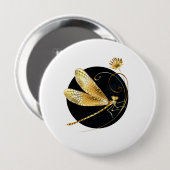 Goldene Libelle Button (Vorne & Hinten)