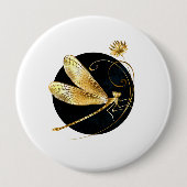 Goldene Libelle Button (Vorderseite)