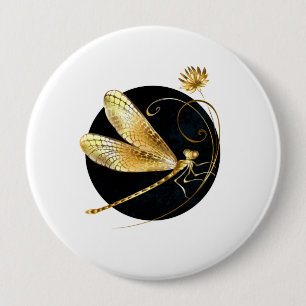 Goldene Libelle Button