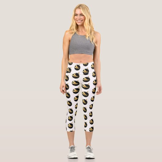 Goldene Libelle Capri Leggings (Vorderseite)