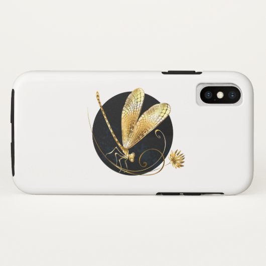 Goldene Libelle Case-Mate iPhone Hülle (Rückseite (Horizontal))
