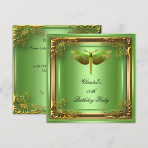 Goldene Libelle Elite Elegante Geburtstagsfeier Einladung