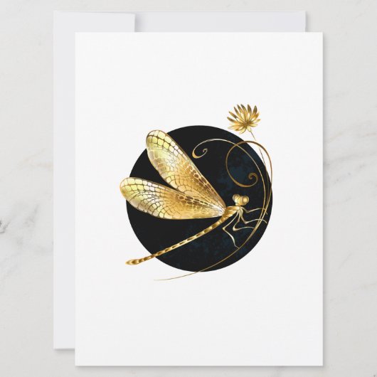 Goldene Libelle Feiertagskarte (Vorderseite)