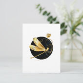 Goldene Libelle Feiertagskarte (Stehend Vorderseite)