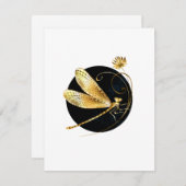 Goldene Libelle Feiertagskarte (Vorne/Hinten)