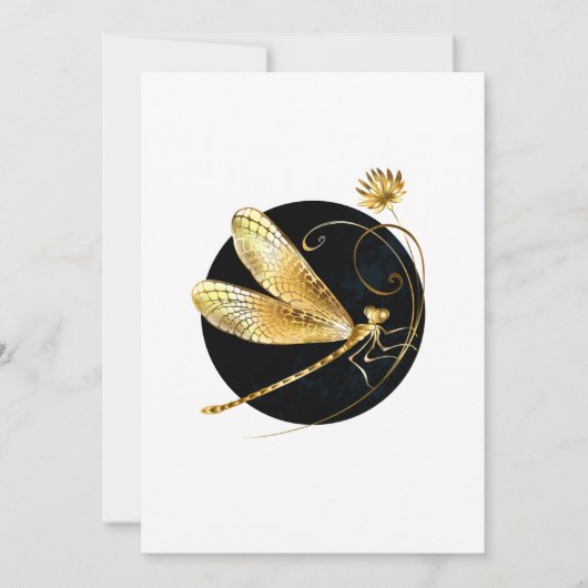Goldene Libelle Feiertagskarte (Vorderseite)
