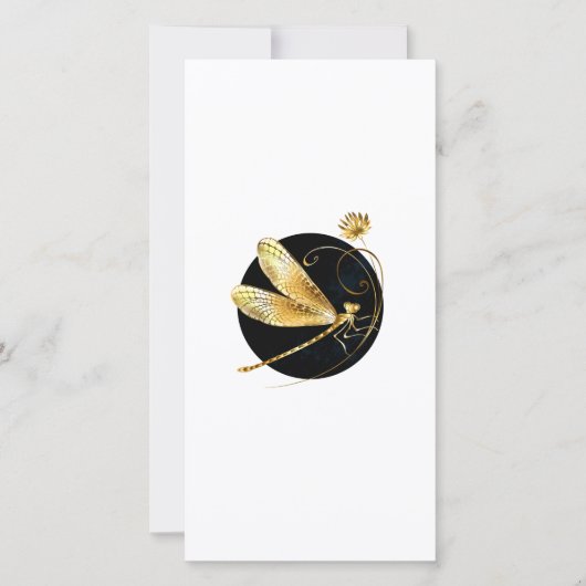 Goldene Libelle Feiertagskarte (Vorderseite)