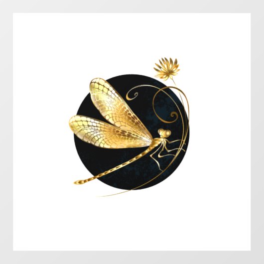 Goldene Libelle Fensteraufkleber (Blatt)