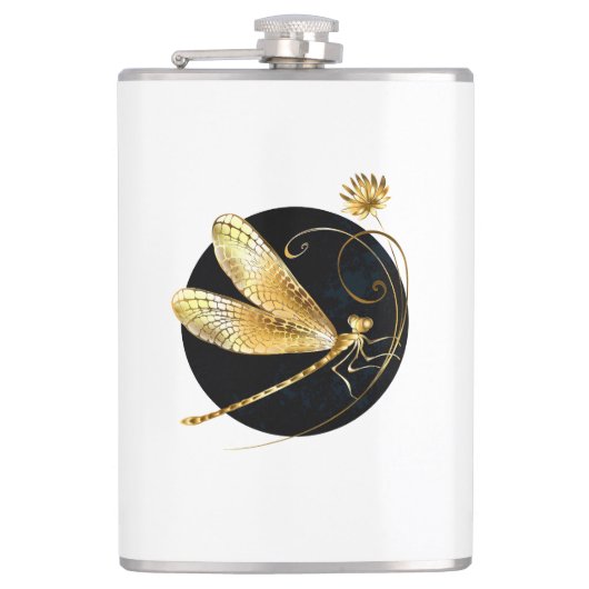 Goldene Libelle Flachmann (Vorderseite)