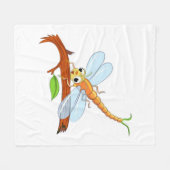 Goldene Libelle Fleecedecke (Vorderseite (Horizontal))